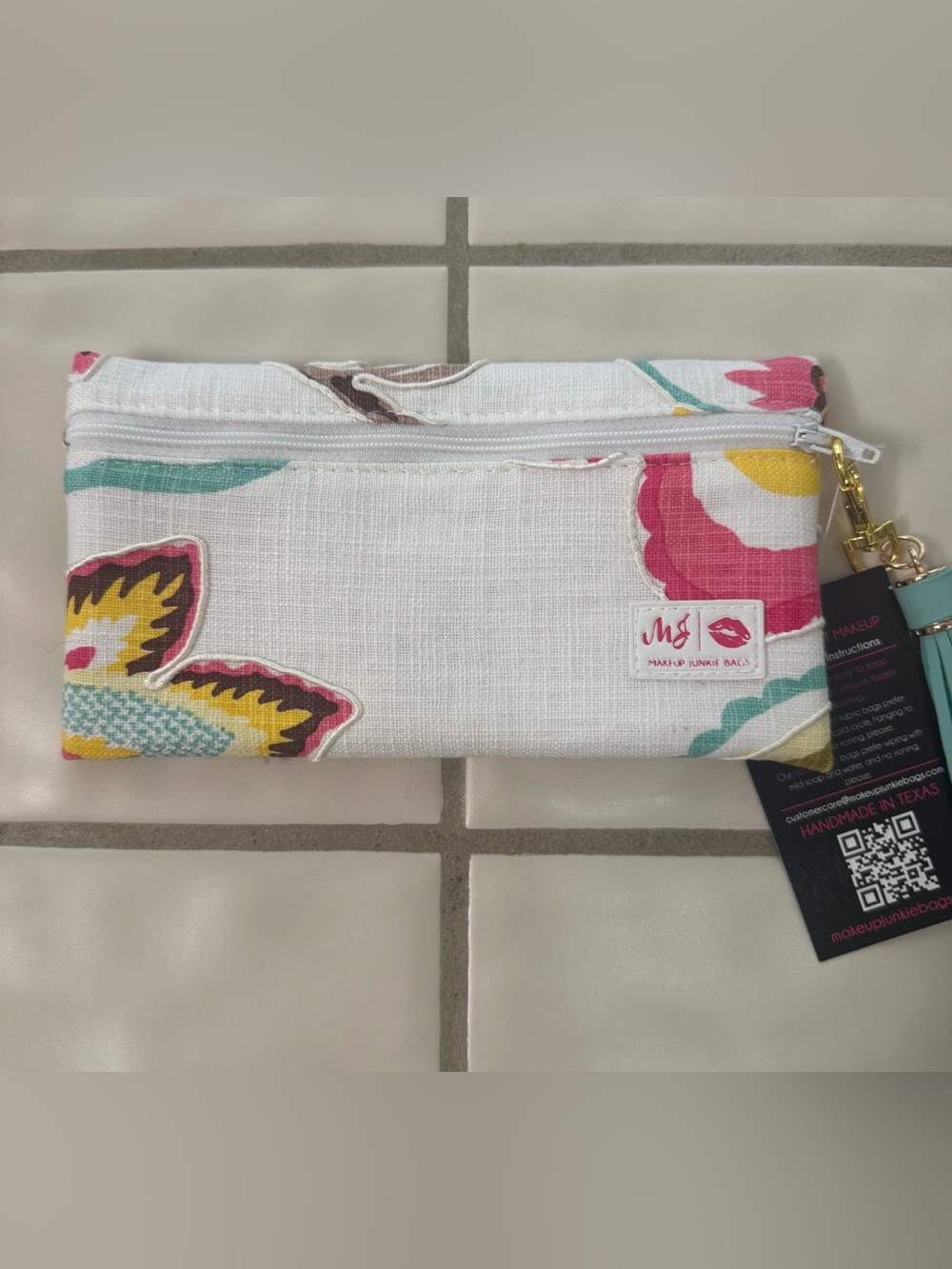 Makeup Junkie Bag Floral Top Zip Mini
